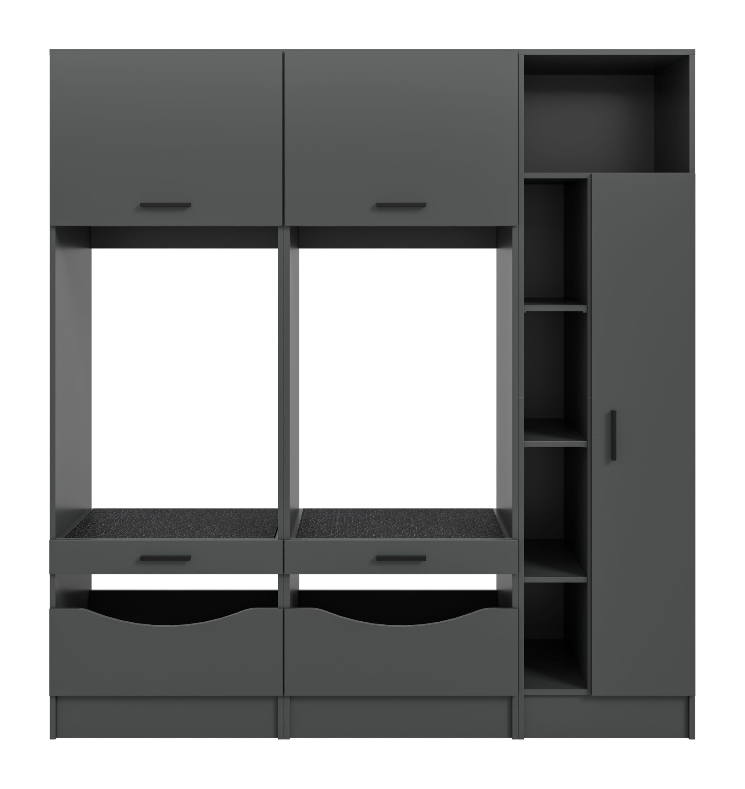 Waschmaschinenschrank 3-TLG. Set Anthrazit Hauswirtschaft