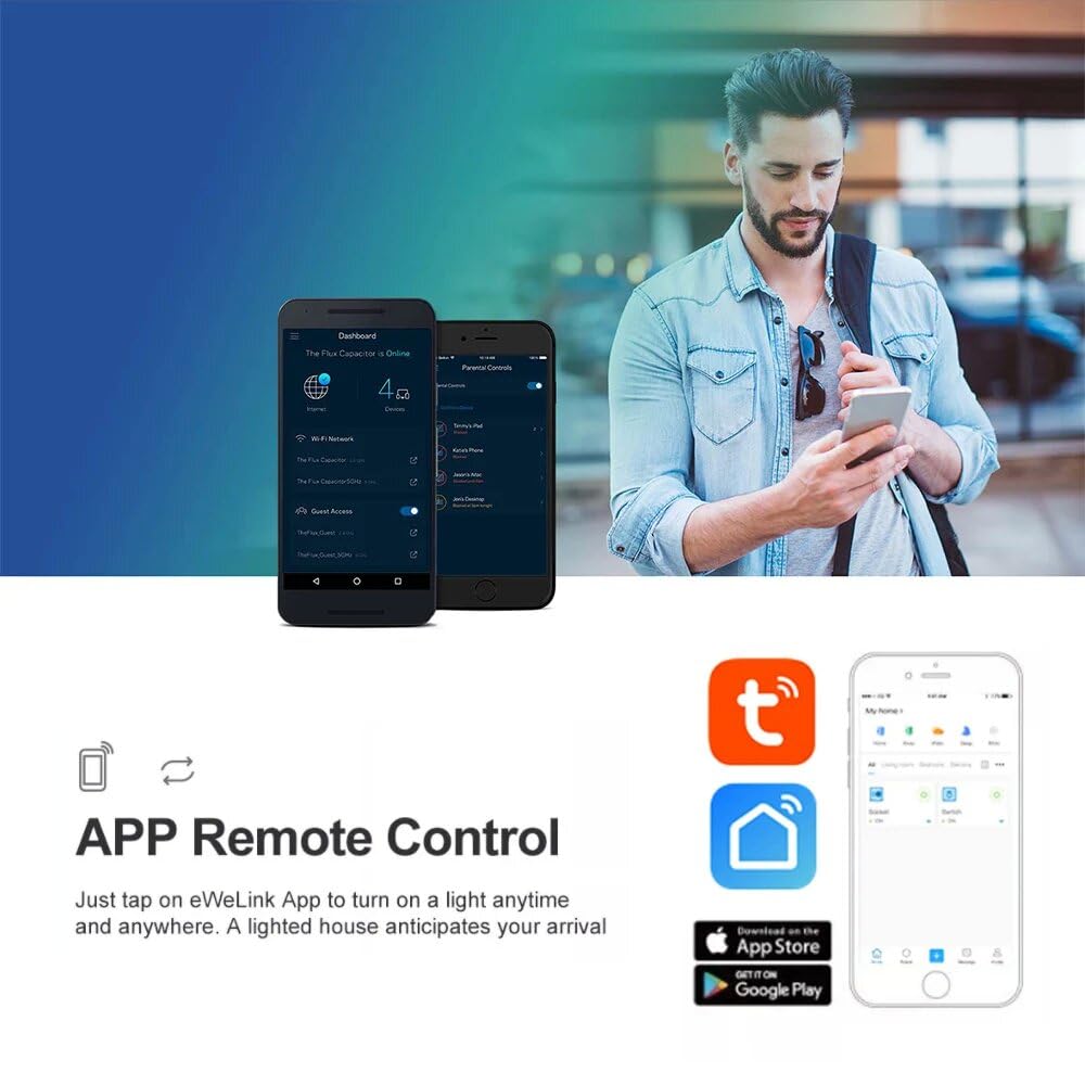Interruptor de temperatura inteligente wifi, módulo 4 canales, relé pasivo de contacto limpio, consumo de energía, métricas de rendimiento, para la aplicación Smart Life, funciona con Alexa Google