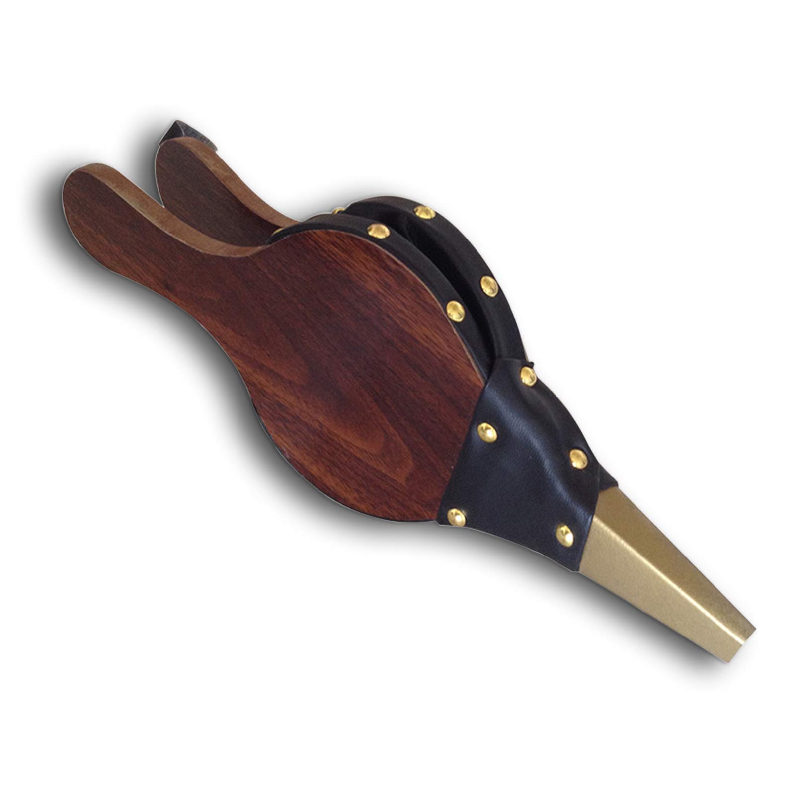 PETIT MANON Fireplace Bellows 12"x 5" Wood Fire Air Bellows with Cast Nozzle, Hanging Strap for Fireplace Wood Stove Grill Chimney Indoor Outdoor Cooking Camping BBQ Grill Chimney(1 Pcs, Brown)