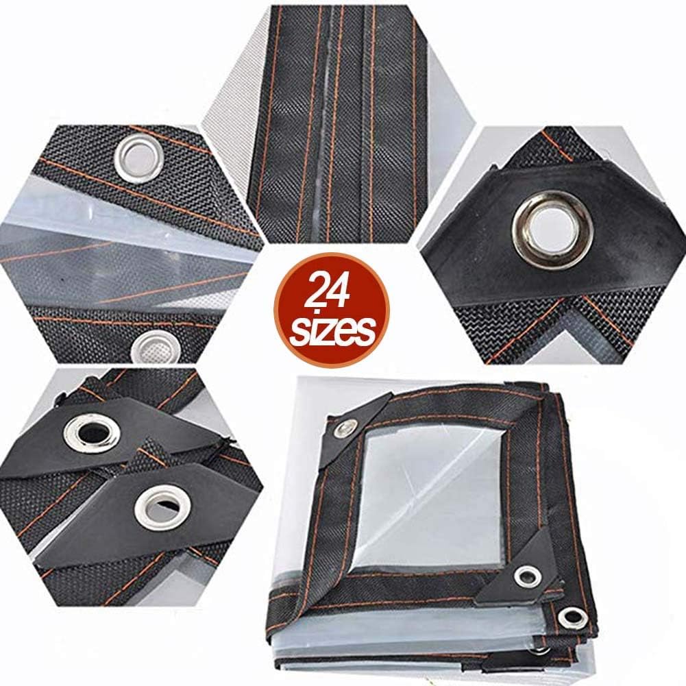 Clear Tarp with Metal Grommets, Waterproof Plastic 0.12mm Tarpaulin
