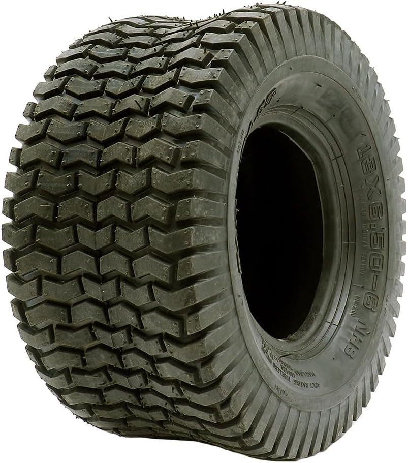 13x6.50-6'' Turf Tire for Lawn Mower and Garden Tractor, Lawnmower Tires, 4PR, Tubeless, 460LBS Capacity, (2 PCS)