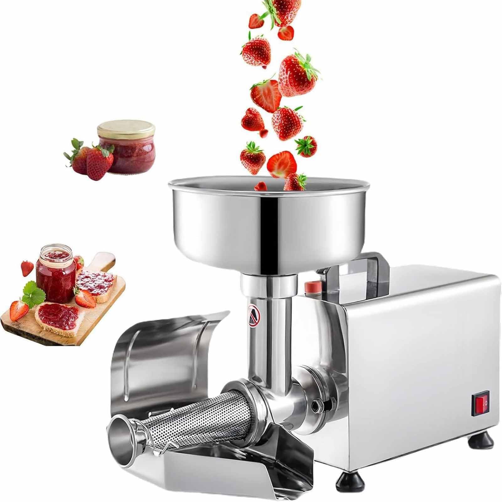 LTzygmion Electric Tomato Strainer, 450w Commercial Tomato Sauce With Adjustable Trough, 304 Stainless Steel Material,for Tomatoes Strawberry Blueberry Sauces