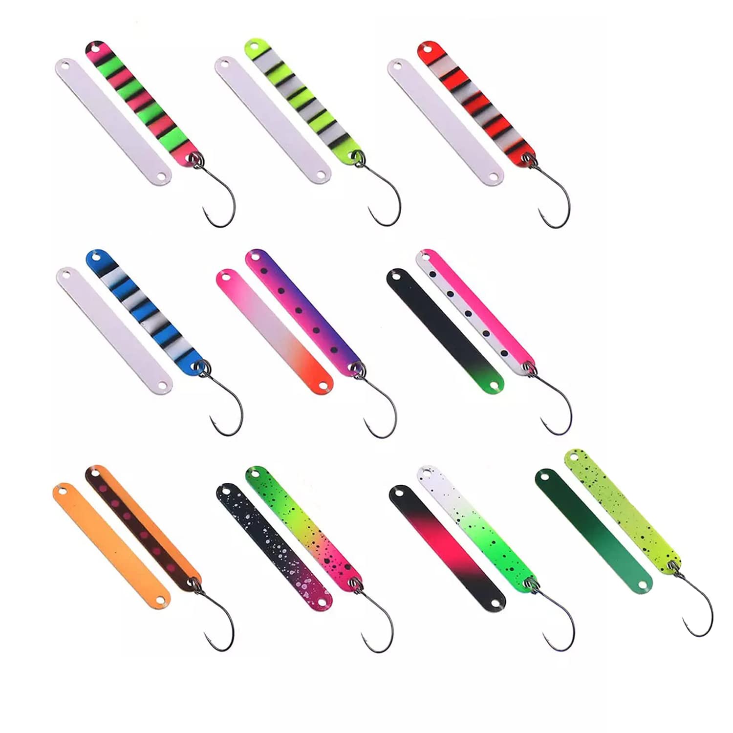 Messeneuheit 2022 - Juego de cebos para trucha activos, con rayos UV, para pesca de truchas, cebo para trucha, cebo de pesca para trucha, juego de 10 unidades de 3 cm 1,5 g