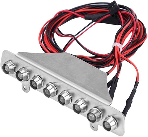 Miniatura 6 de Barra de luz LED para coche RC, barra de luz LED de 8 LED, pieza de accesorio de lámpara trasera blanca roja para TRAXXAS UDR 1/7 camión RC Car