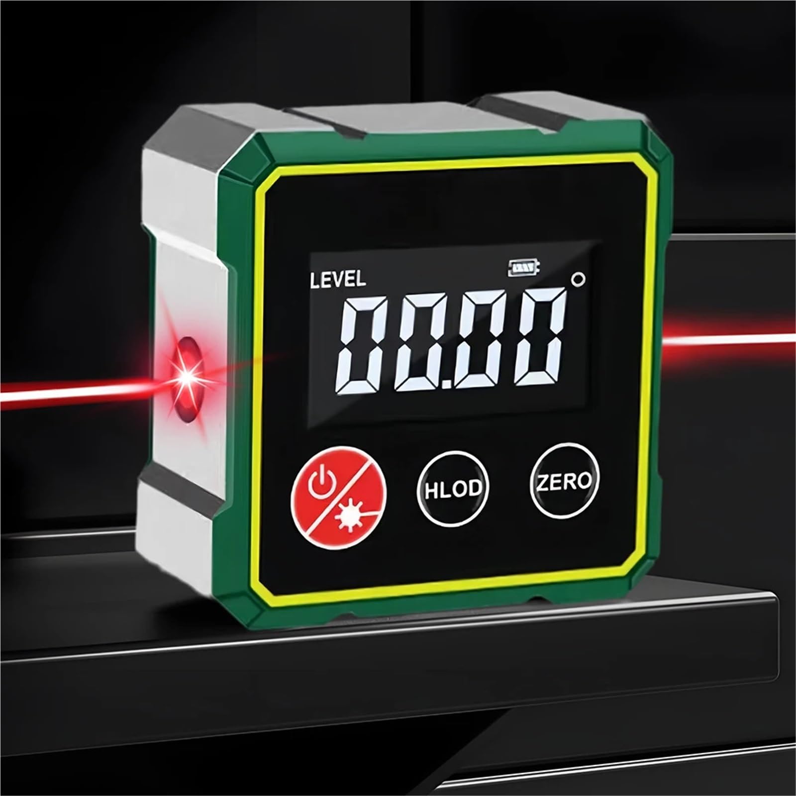 Medida de Distancia láser, Transportador Digital Láser, Inclinómetro, Medidor De Ángulo Nivel, Goniómetro Recargable por USB, Caja LCD Retroiluminada, Buscador Magnético