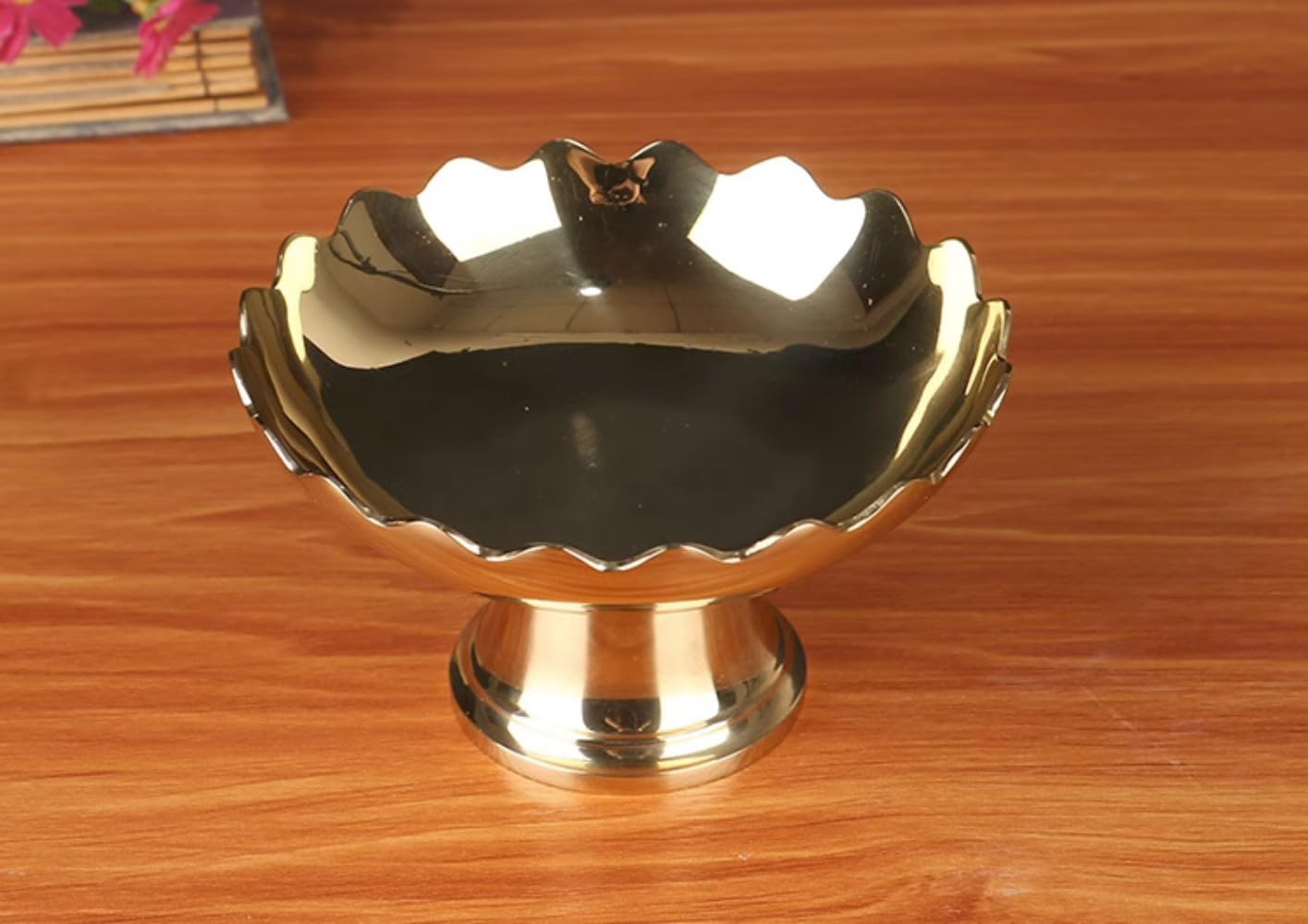 Vassoio per offerte di frutta, Fornitura da 9,5 cm Temple Ju Household Pan Lotus Ottone