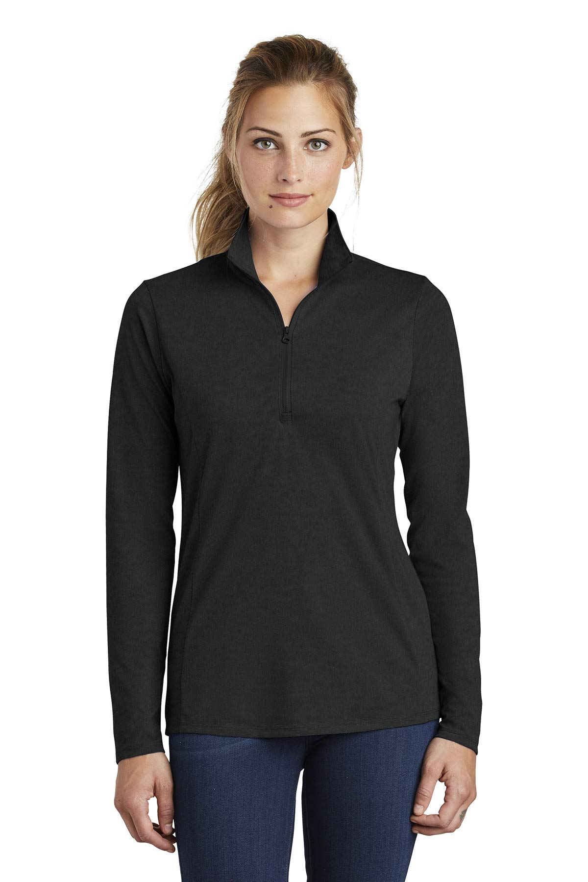 SPORT-TEK Women's PosiCharge Tri-Blend Wicking 1/4-Zip Pullover LST407