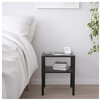 Ikea KNARREVIK Alloy Steel Metal Bedside Table, black37x28 cm (14 5/8x11)