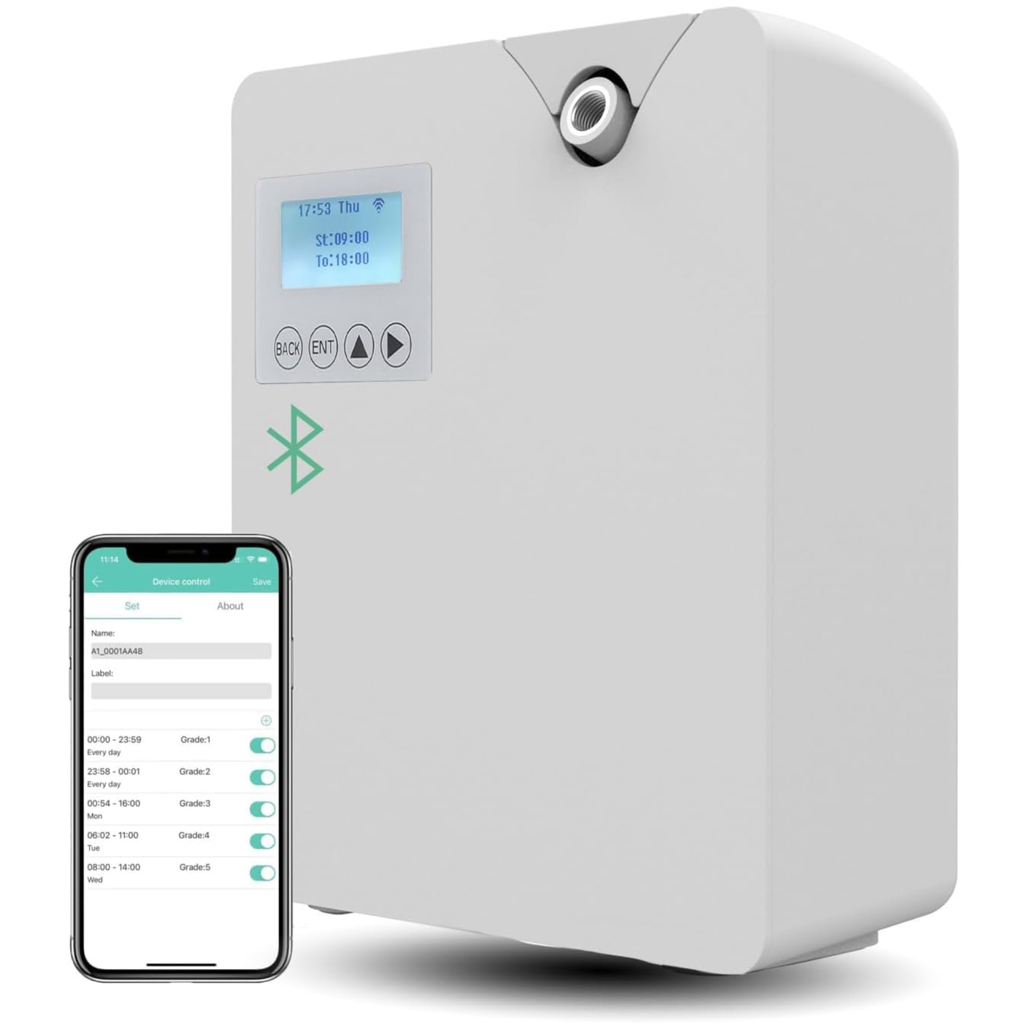 Bewinner Máquina de Aire de Aroma Inteligente con Tecnología de Nebulización, Difusor Profesional de Aceite Esencial sin Agua de 300 Ml, Difusor de Aroma de Nebulización sin Agua para el