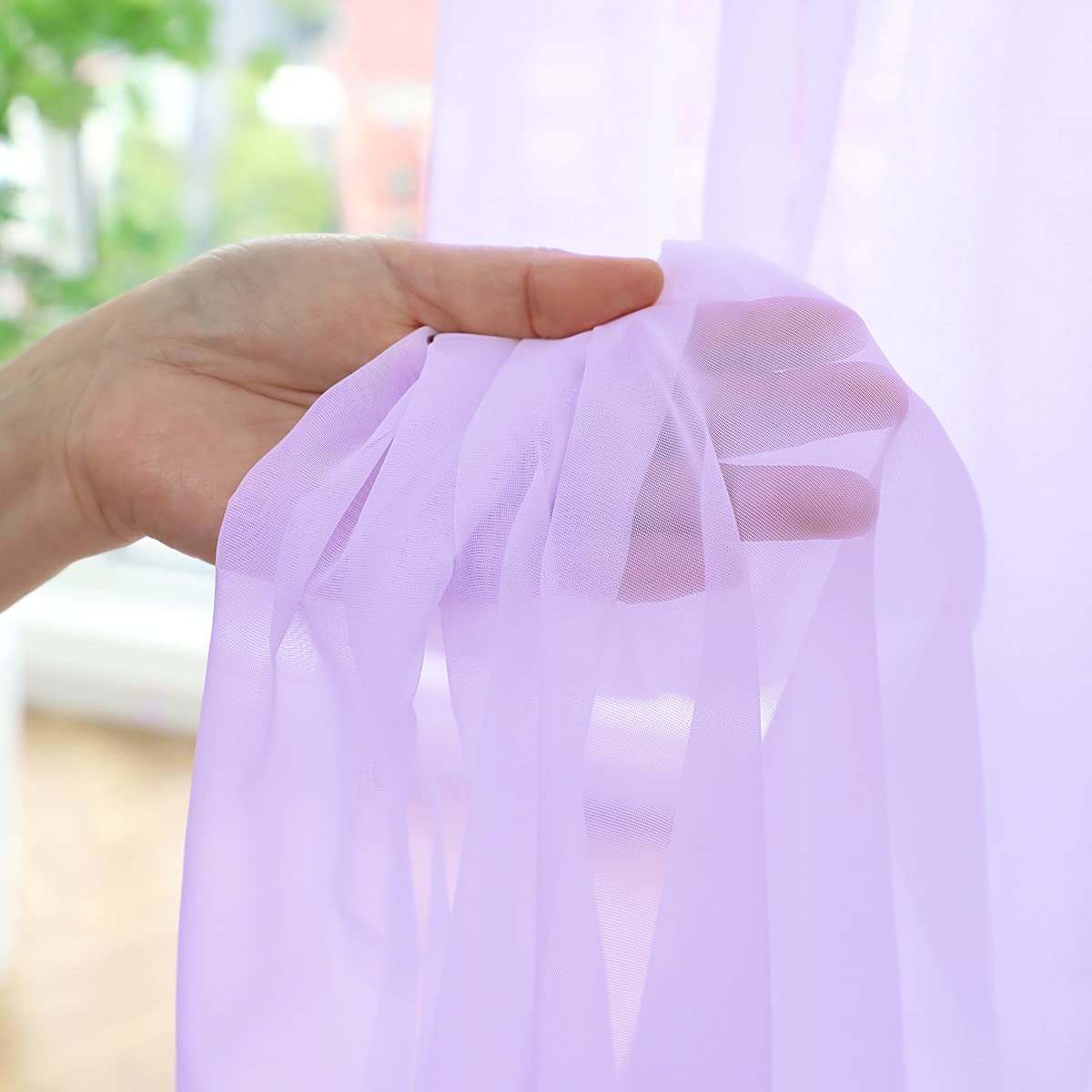 Cortinas transparentes para ventana de 108 pulgadas de largo, 2 paneles básicos de barra de bolsillo, Visillos Cortinas Ventanas para dormitorio, niños, sala de estar, cocina