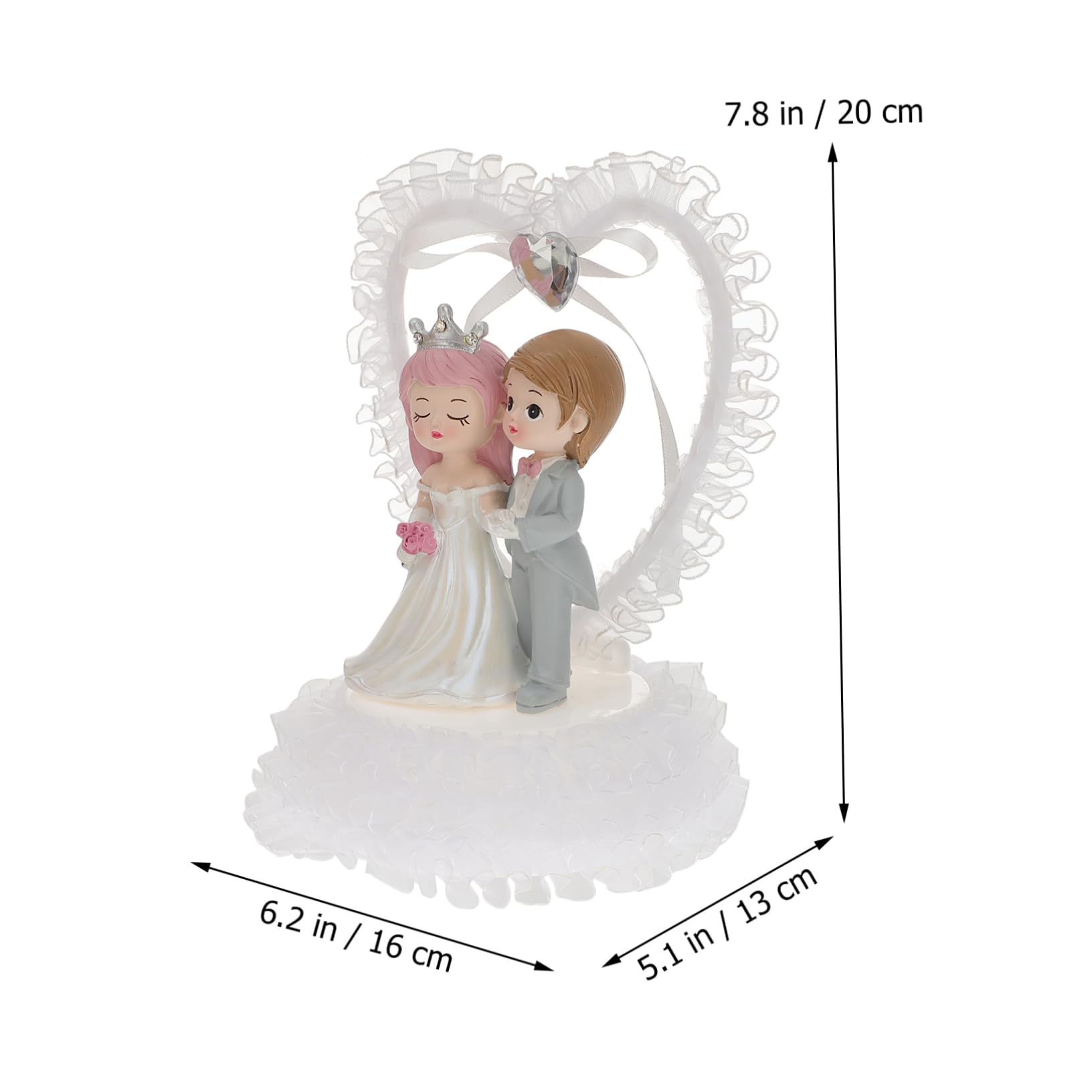 STOBAZA Adorno para Novia y Novio de Plástico para Decoración de Boda | Figura Forma de Pareja, Acabado Romántico, Uso en Dormitorios y Eventos, Fácil de Limpiar