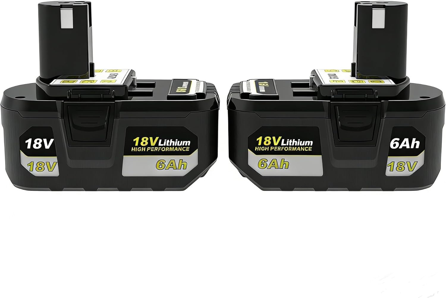 Upgraded 6.0Ah 18V Battery Replacement Compatible with Ryobi 18V ONE+ Battery PBP005 PBP004 PBP003 PBP002 P102 P103 P104 P105 P107 P108 P109 P122 Lithium-ion Cordless Tool (2Pack 18V 6.0Ah-Popular)
