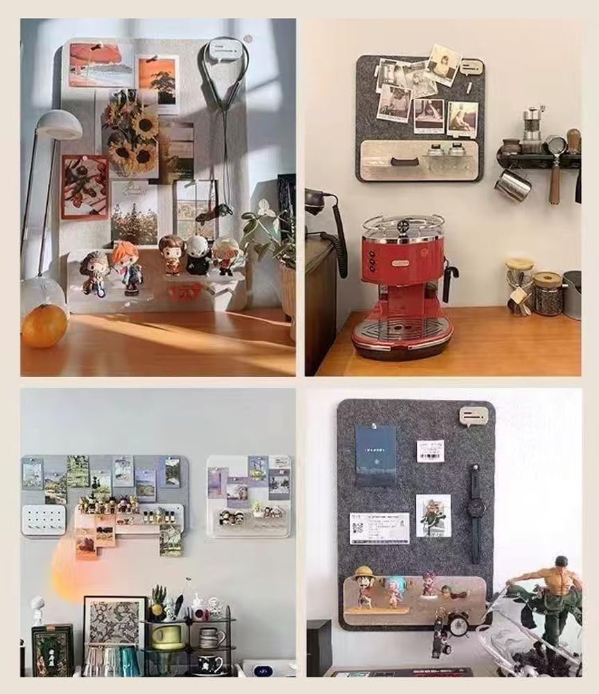 Tablero de anuncios Autoadhesivo de Fieltro para Fotos y Mensajes, Ideal para la decoración de Paredes en el hogar o la Escuela. Panel de exhibición DIY para Fotos, Notas y recorda
