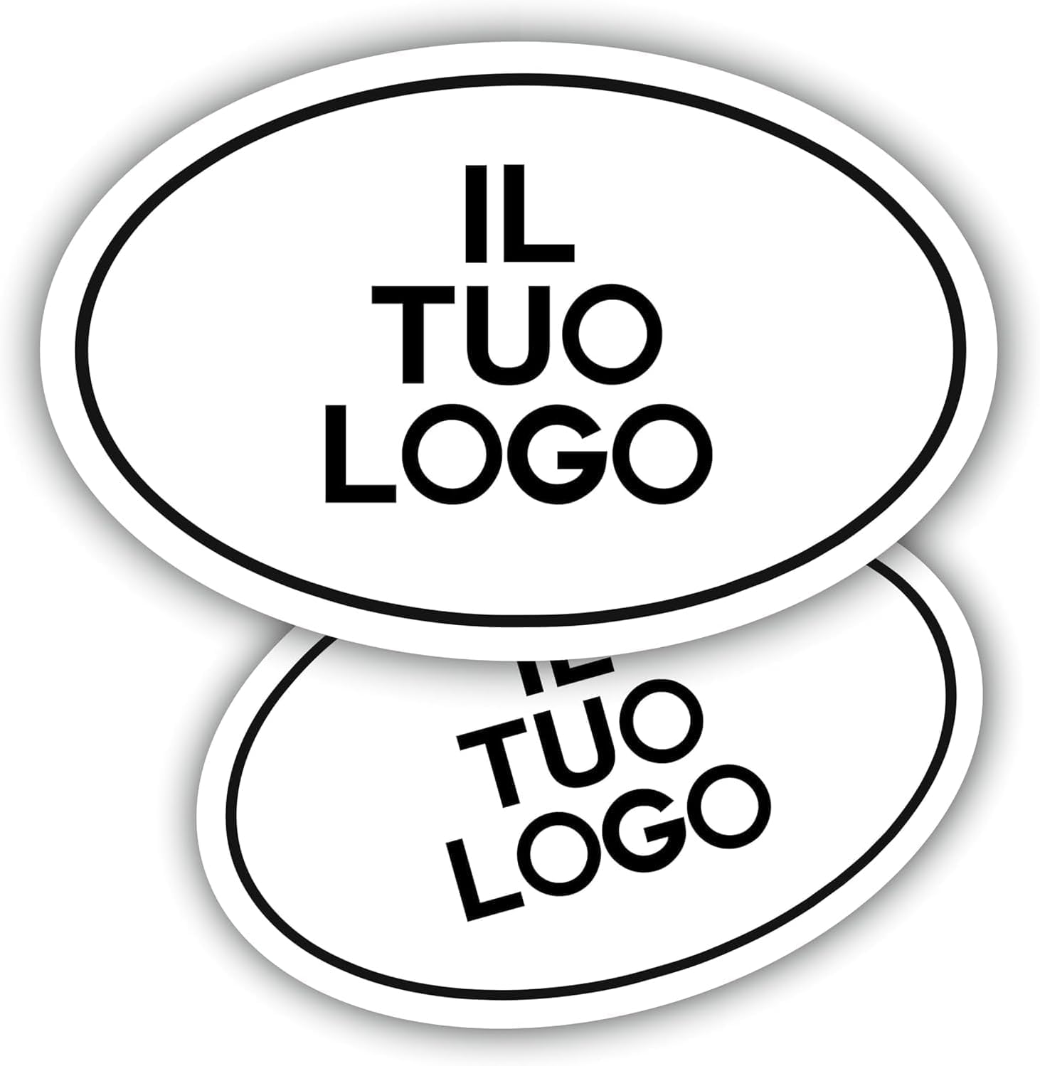 100 Adesivi, etichette personalizzati - PERSONALIZZALO QUI - Etichette aziendali - logo azienda - Carica logo, immagine, foto - Adesivo negozio, ufficio (Ovale 5x3,5)