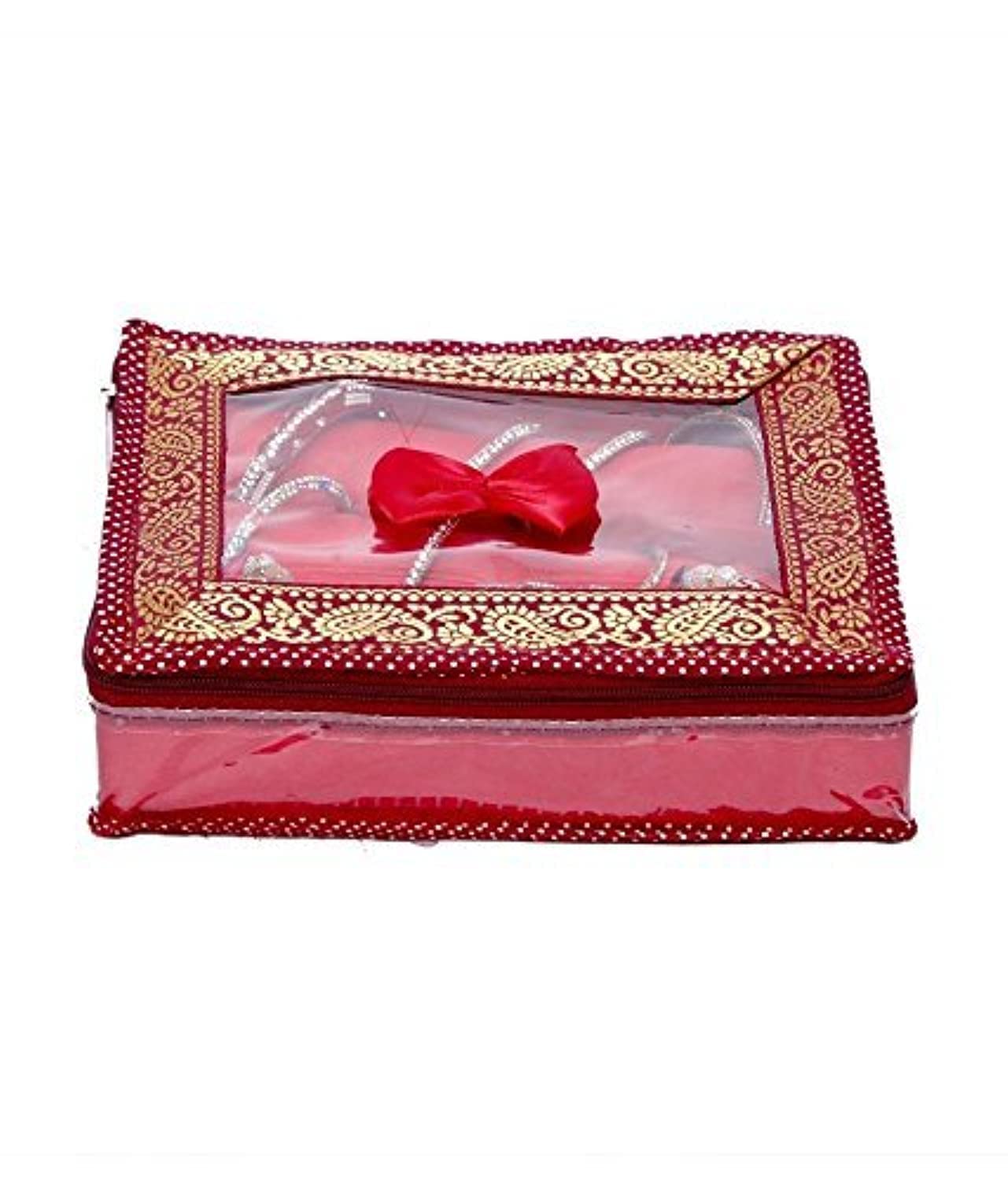 Kuber Industries Satin 3 Rod Bangle Box, Maroon