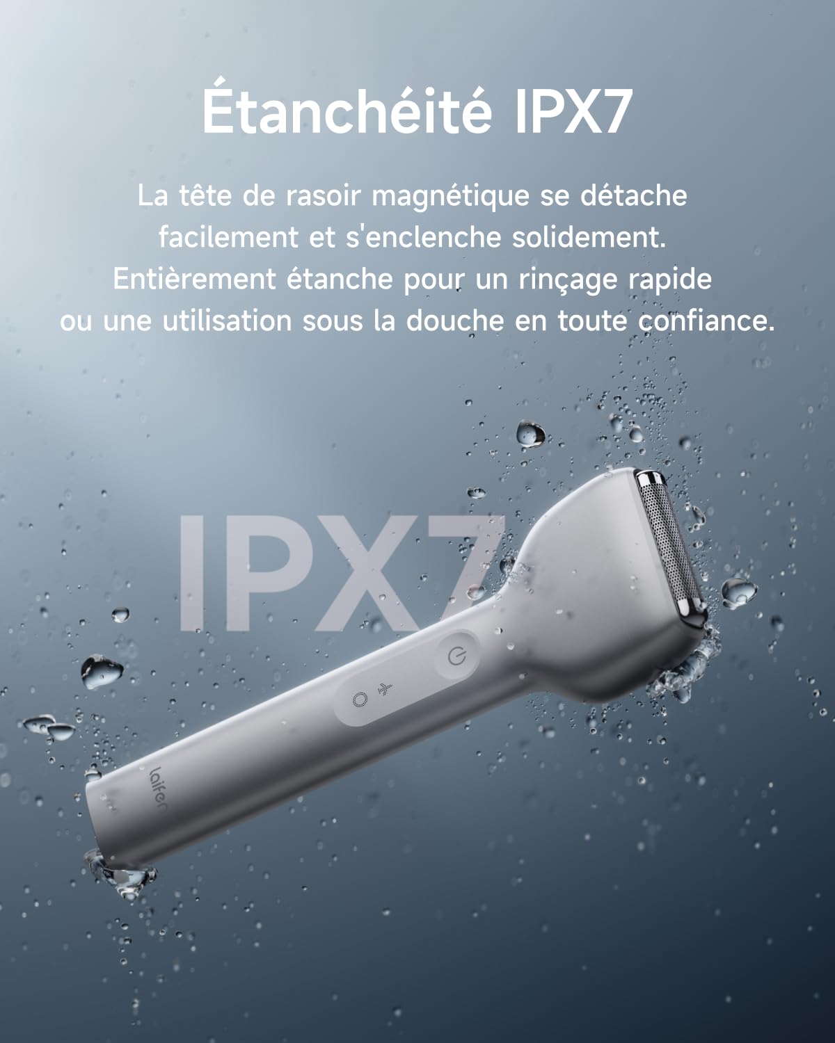 Laifen T1 Pro Rasoir Électrique, Tondeuse à Barbe, 12k Coupes/min, Argent | Moteurs Linéaires 12 000 Coupes/Min, Lame 0,055mm, 3 Tondeuses pour Poils Longs, Batterie 120min, Étanchéité IPX7.