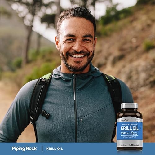 Miniatura 6 de Piping Rock Aceite de krill 1000 mg cápsulas blandas | 120 unidades | Omega 3, suplemento EPA DHA | con astaxantina | Máxima fuerza | Sin OMG, sin