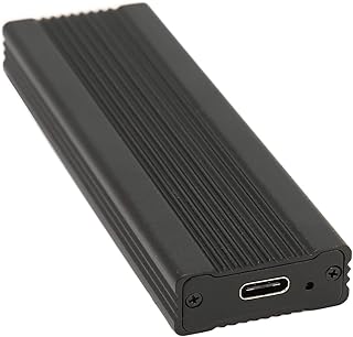M.2 NVMe SSD Enclosure, 10Gbps NVMe SATA M.2 Enclosure for 2230 2242 2260 2280mm, USB3.1 Type C Aluminum Alloy Solid State Drive Box (Black with TypeC/A/C Cable)