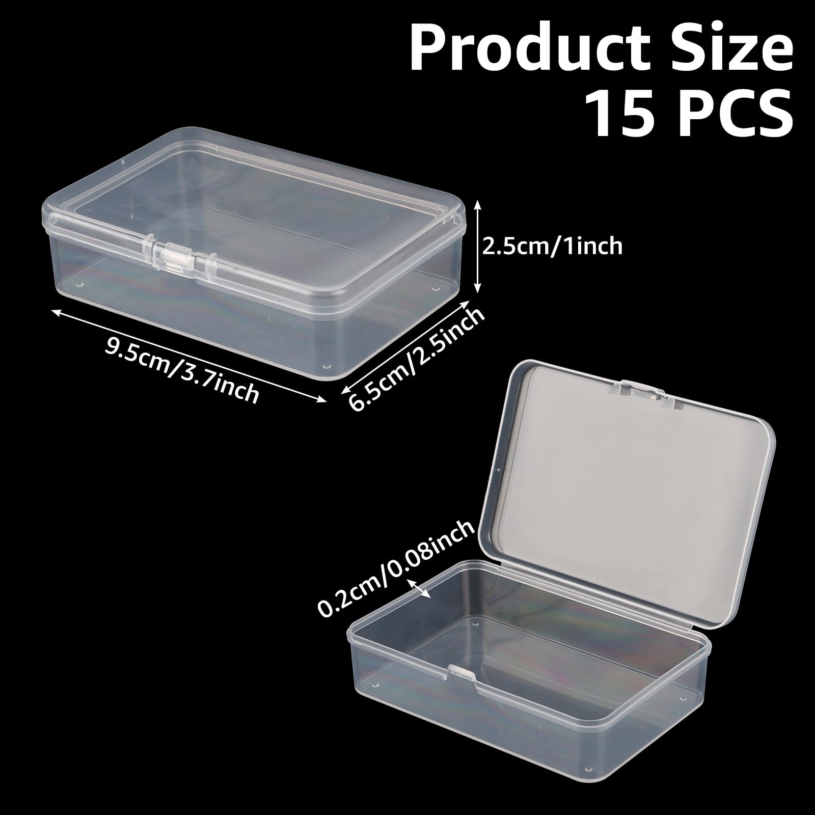 Lot De 4 Boîtes De Rangement Transparentes Avec Couvercle Articulé - 95x65x25 Mm - Neuf