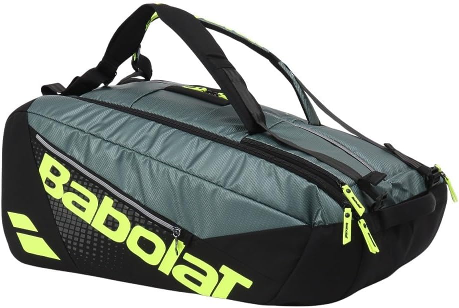 Babolat Pure Aero RH x12 Tennis Bag (Metallic Grey/Black/Fluo Yellow)