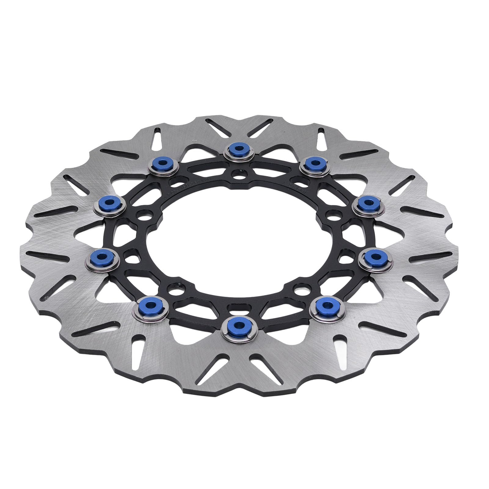 RiToEasysports Rotore del Freno a Disco della Ruota Anteriore da 300 Mm Rotore del Freno a Disco Anteriore in Acciaio Inossidabile con in Alluminio CNC Design Flottante per 2017-2025 (BLUE)