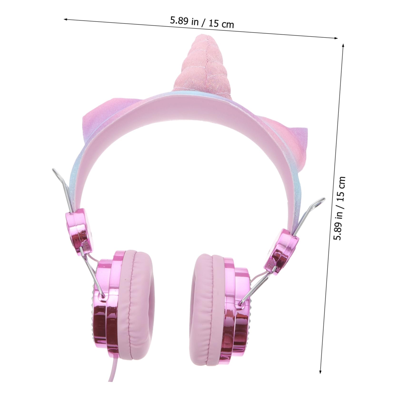 OSALADI 2piezas Auriculares Infantiles con Microfono Forma De Unicornio Diseño De Brillante y Auriculares para Niño Niña para Música y Cómodos y Plegables como