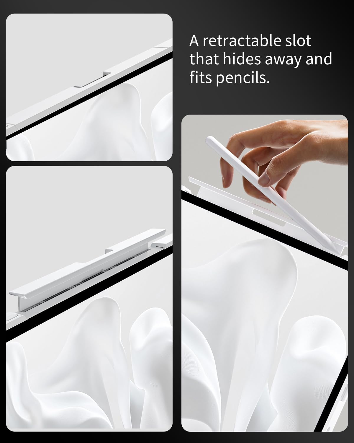 Keyboard Case for iPad Pro 11-inch (M5/M4 2025/2024), Wireless iPad Pro 11 Inch Case with Keyboard Multi-Touch Trackpad, Battery Level Visualization with 360° Rotatable & Pencil Holder, White