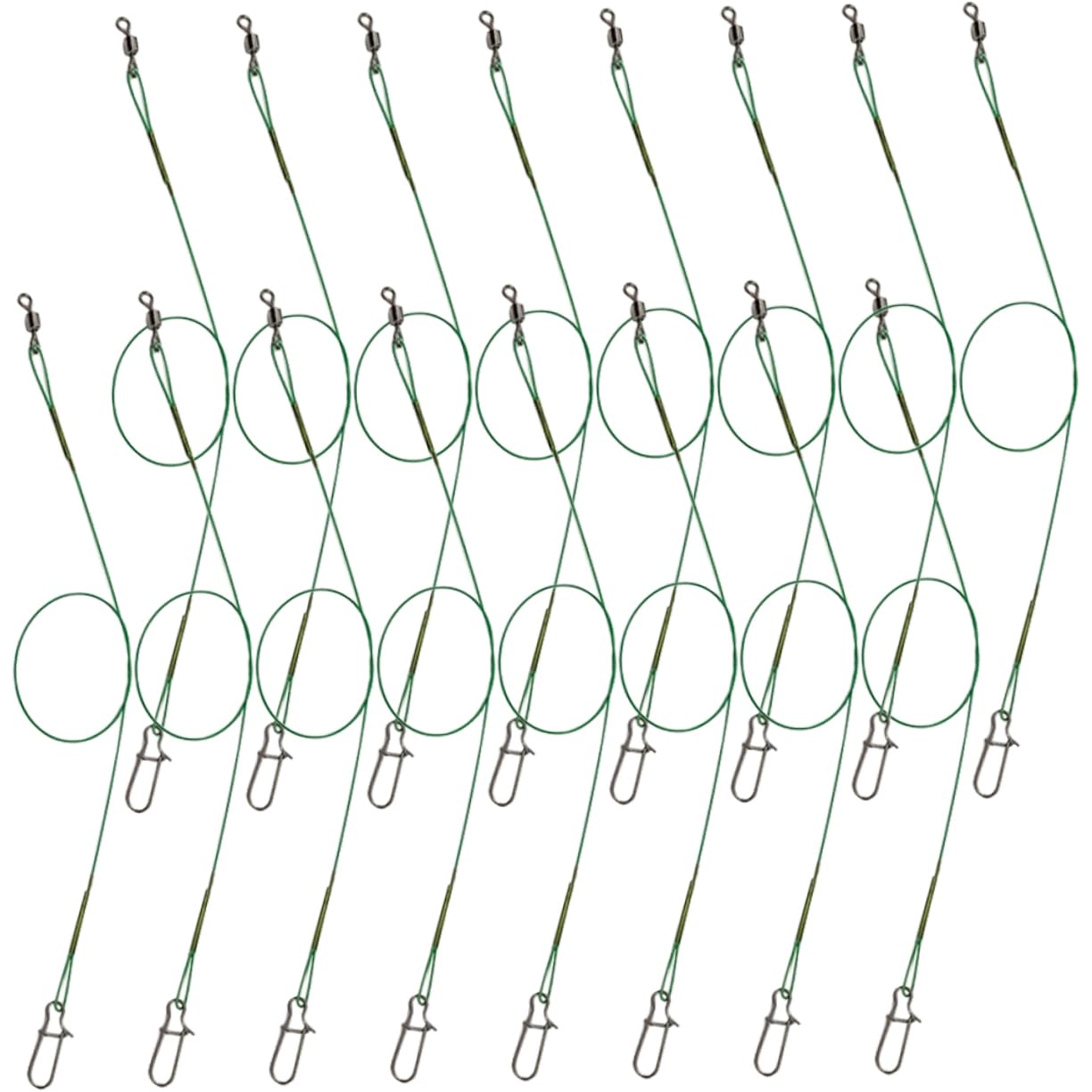 JOINPAYA 25Pcs Portable Fishing Leader Wires Wire Tackle for Freshwater Saltwater Fishing Durable for Catching Snakehead Perch Pike