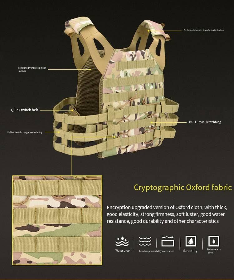 Chaleco táctico de camuflaje negro para deportes al aire libre 4