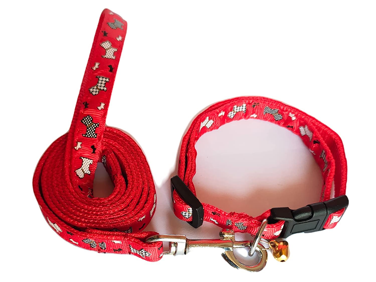 SR VISION Dog Collar and Leash Set Puppy Printed, Adjustable Nylon Collar with Leash for Small and Medium Dogs, Quick Release and Breathable Collar Set for Puppies, Dog & Cat 15 MM (Red) (B09SWJBTGG) Amazon Price History, Amazon Price Tracker