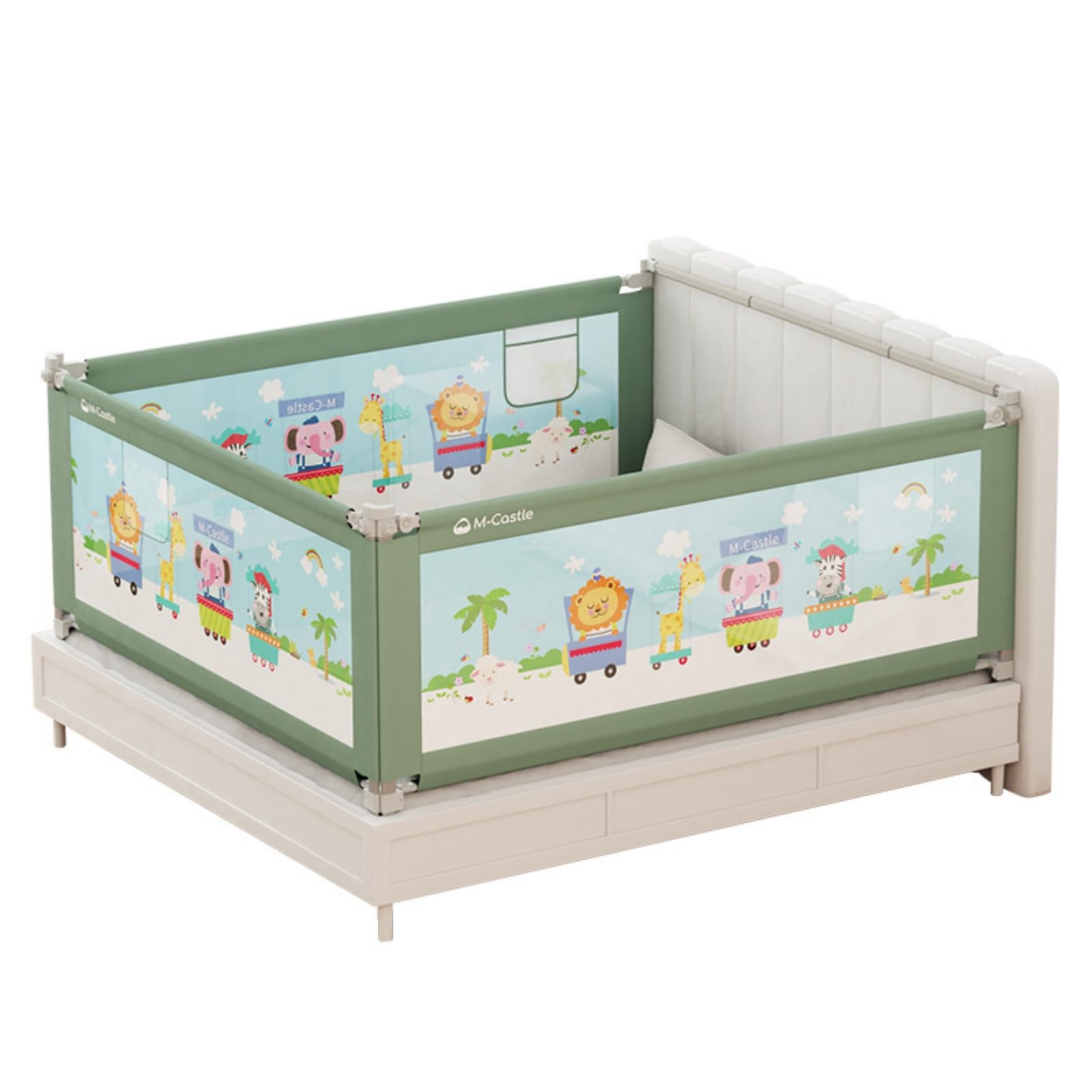 TAMEFoldable Bed Rails for Toddlers, Extra Tall Baby Bed Rail Guard, Upgrade Model Baby Bed Guard Rail with Double Lock, Infants Height Adjustment Guardrail for Full Queen King Size (1.8m)