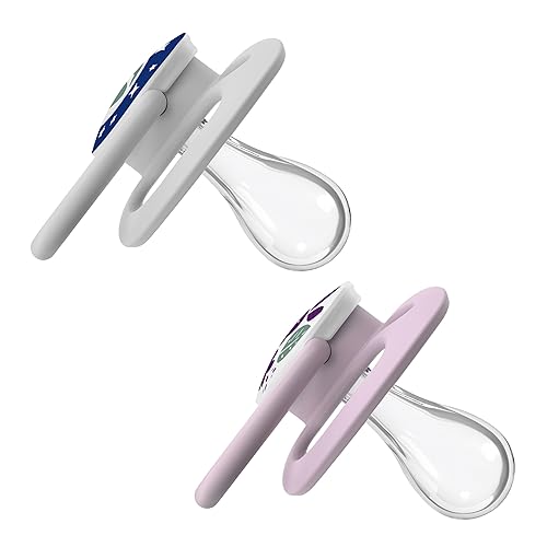 Miniatura 14 de Dr. Brown's Advantage Glow-in-The-Dark Baby Pacifier, Fully Symmetrical Soother with Soft Silicone Bulb, Scooter Squirrel-Purple Nature, 6-18m, BPA