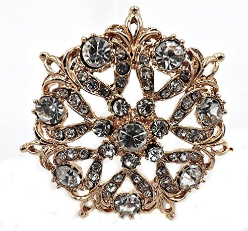 Rose Gold Brooch Bridal Jewelry Wedding Bridesmaid Bouquet Rhinestone Brooches Sash Cake DIY Crafts