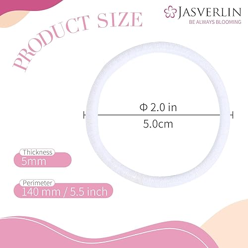 Miniatura 3 de Lazos gruesos blancos para cola de caballo de 0.197 pulgadas para mujeres, niñas y hombres, bandas de goma de textura rizada, elásticas duraderas y