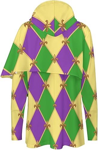 Miniatura 5 de Sudadera con capucha para mujer, diseño de Mardi Gras, de gran tamaño, de manga larga, informal, de moda