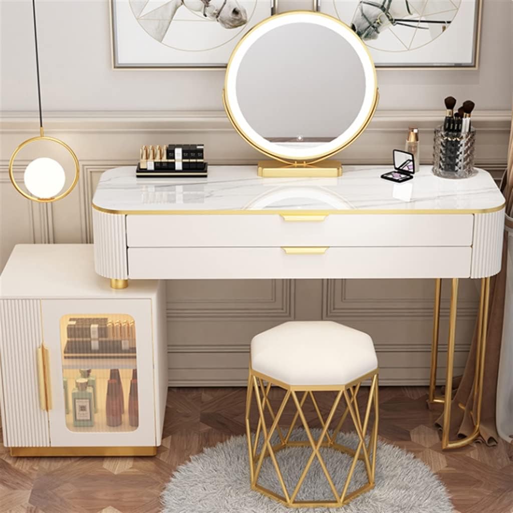 Women's Lightweight Dresser, Compact Bedroom Furniture, Vanity, Built-in Storage(E)