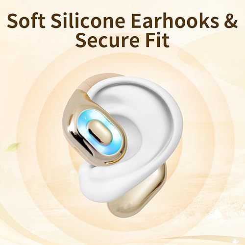 Miniatura 3 de Auriculares de oreja abierta, auriculares inalámbricos Bluetooth 5.4 con pantalla digital inteligente, sonido potente, llamadas claras, IPX4