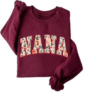 Nana Sweatshirt Women Grandma Long Sleeve Graphic Shirts Mama Gigi Mimi Crewneck Pullover Tops