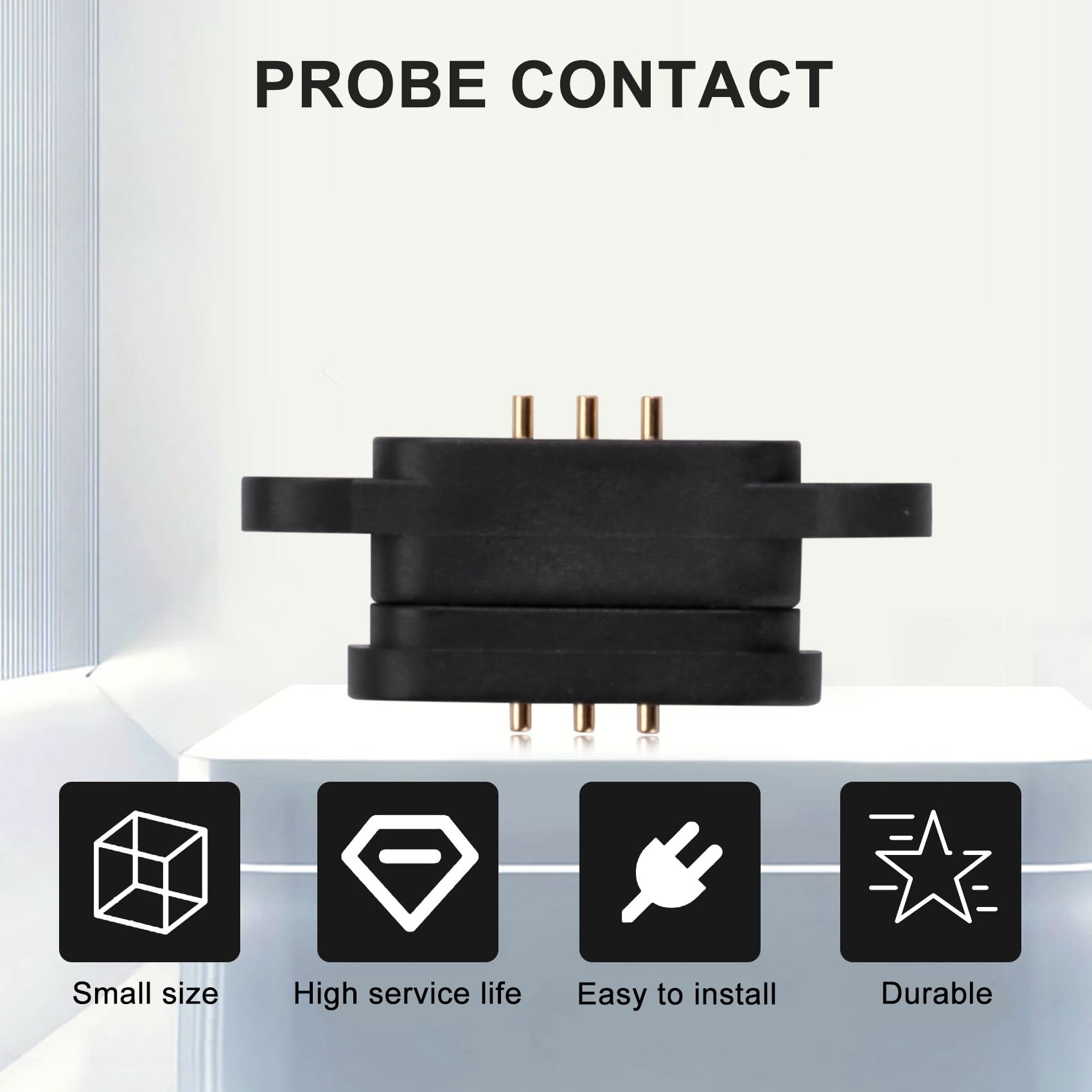 10 Pares de magnéticos Cargados por Resorte, Conector de 3 Posiciones, cuadrícula, Medida de 2,3 mm, Agujeros de Paso, Macho y Hembra