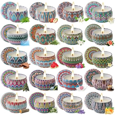 YINUO LIGHT 20 Pack Scented Candles Cover