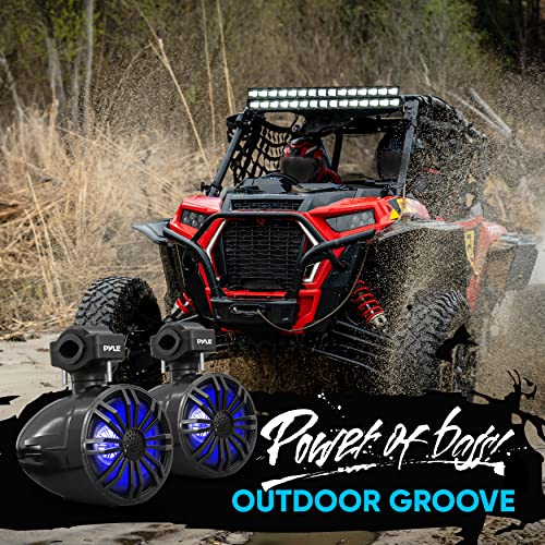 Pyle PLMRBT33BK Bluetooth Waterproof Off-Road Speakers - 3.5 Inch 40W Marine Grade Woofer Sound System W/Rgb Light, Full Range Outdoor Audio Stereo Speaker For Motorcycle, Atv thumb #6