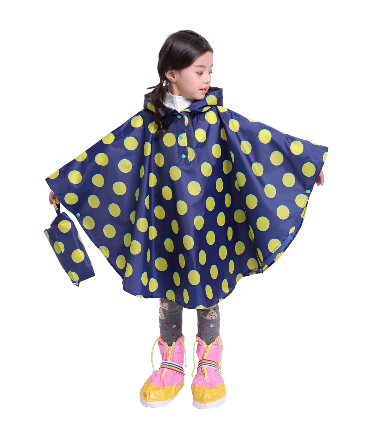 Freesmily Kids Cute Raincoat Waterproof Rain Poncho Jacket Coat for Girls Boys