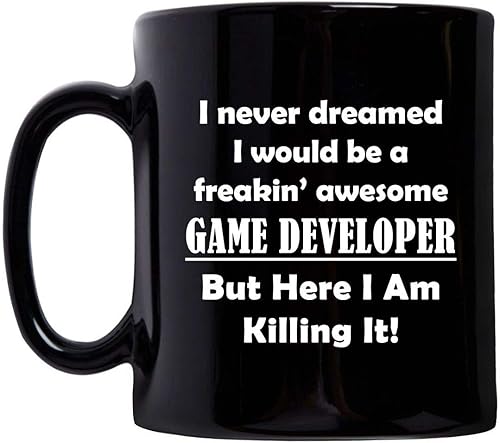 Cute Gifts for Game Developer Designer Mug Coffee Tea Cup Black Ceramic 11oz - Video Gaming Design Dev Team Development Funny Gag Idea - Never