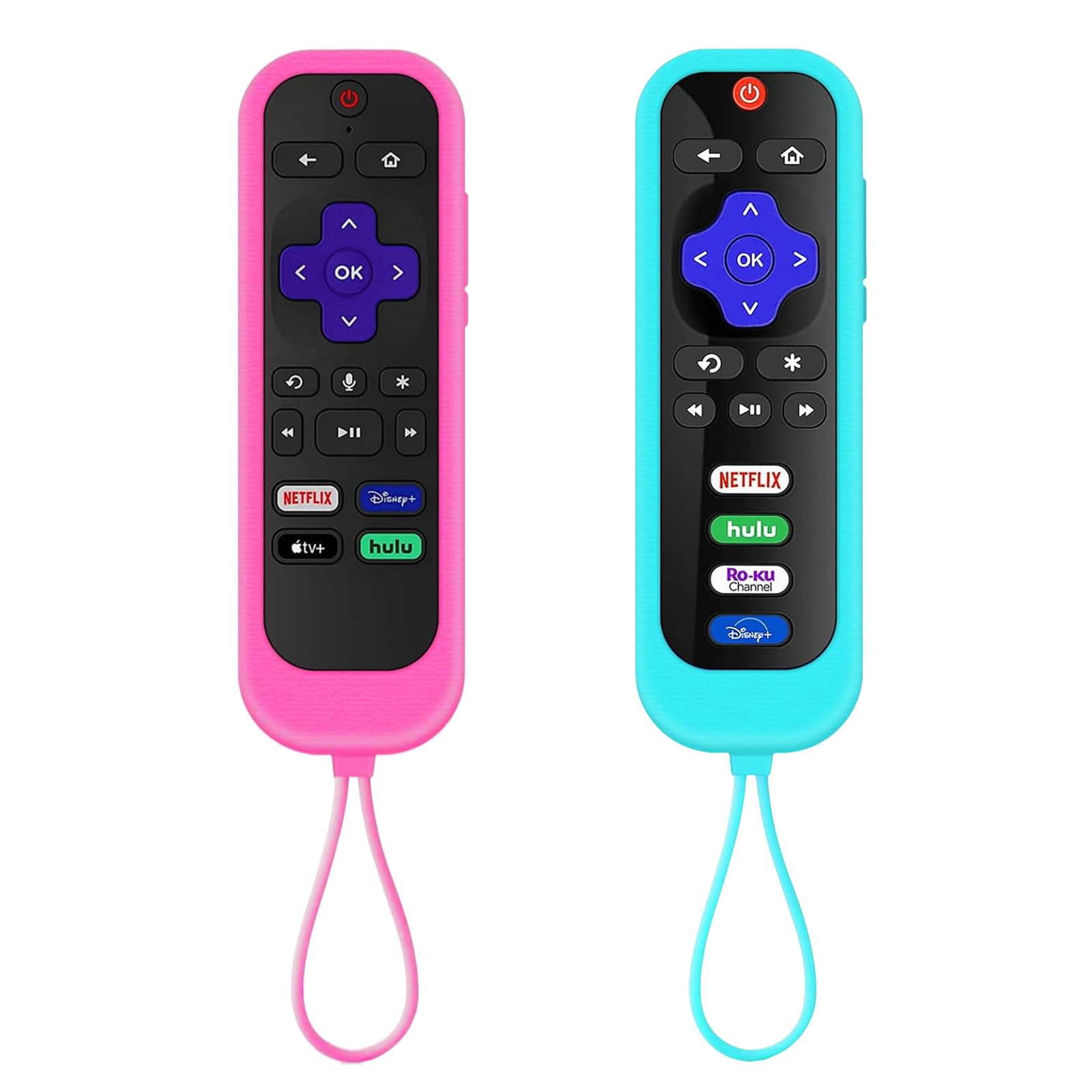 Gavyqier 2Pack Remote Cover for Roku, Battery Cover for TCL Roku Smart TV Steaming Stick Remote Universal Replacement Controller Silicone Sleeve Skin