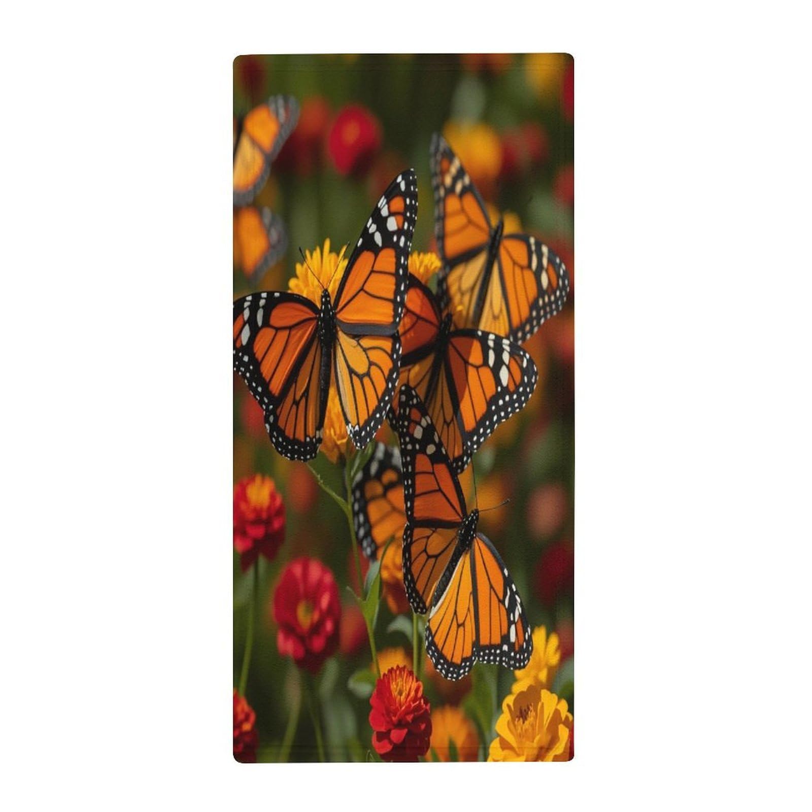 FekiLoot Monarch Butterflies Bath Towel Super Soft Highly Absorbent Bath Towel Fashion Quick Drying Bathroom Towel Soft Large Fingertip Towels for Bathroom Gym Travel Camp Pool