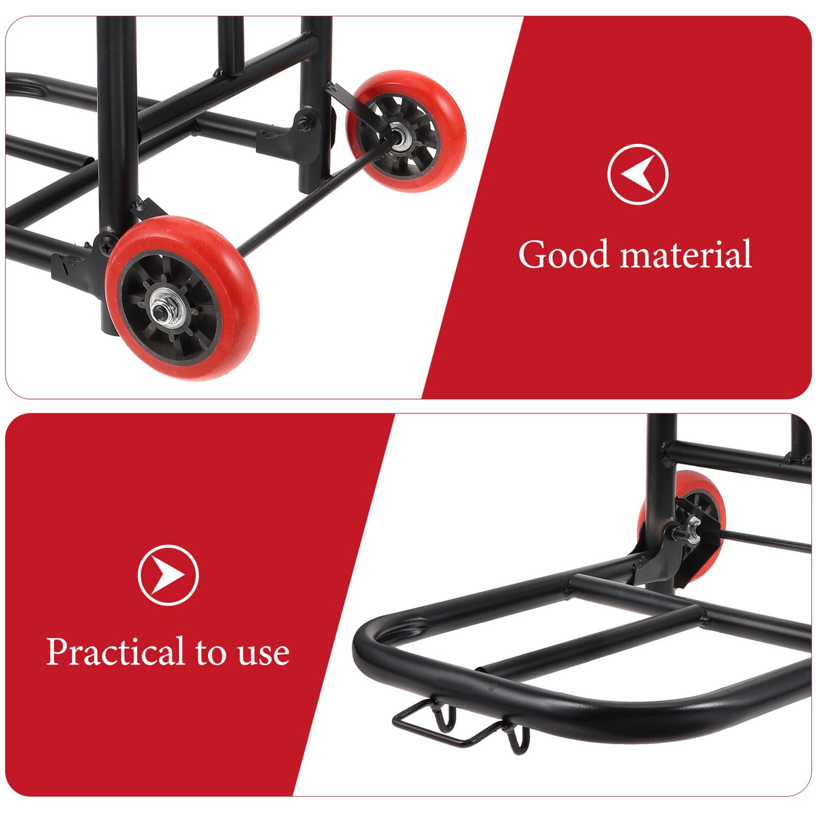 MAGICLULU Carrello Pieghevole in Ferro Ruote a Due Assi per Trasporto Bagagli e Acquisti, Trolley Portatile in Pu Resistente per Uso lungo Termine e Trasporto Pesi