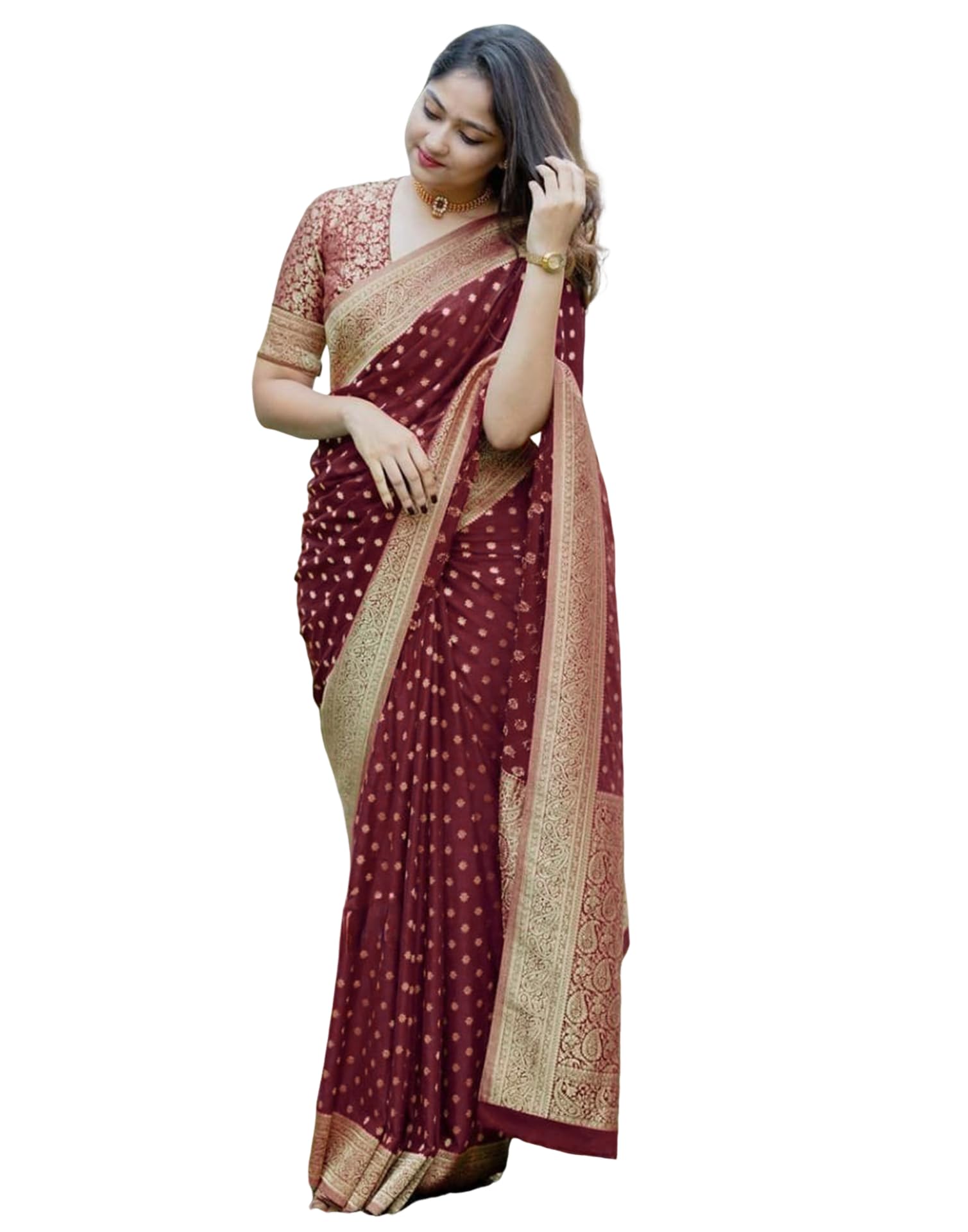siril Women's Banarasi Soft Silk Saree With Unstitched Blouse Piece-picture-49