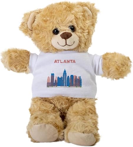 SpreadPassion Atlanta Teddy Bear, animal de peluche de regalo, oso de peluche con camiseta, regalo para ella, cesta de cumpleaños
