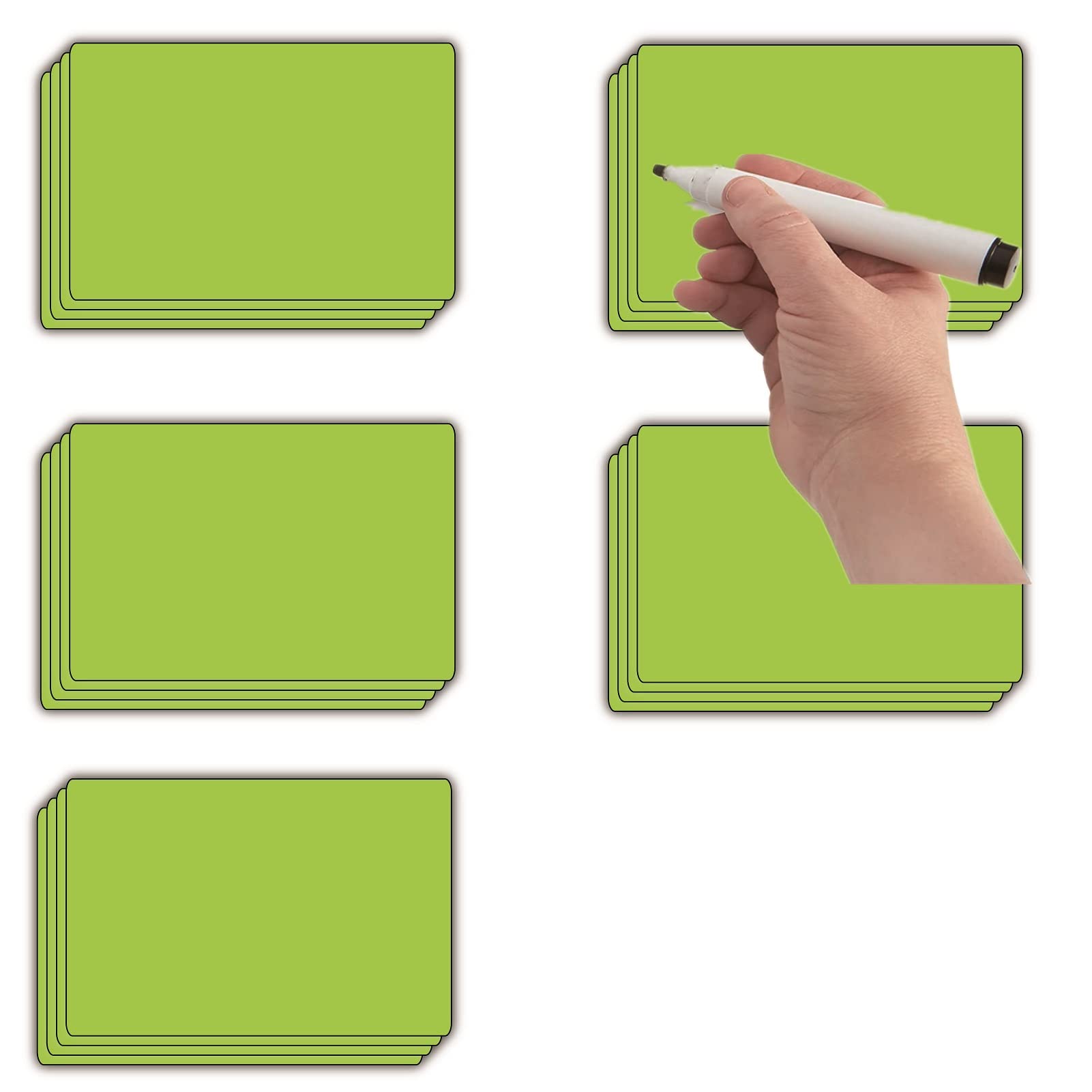 STTMGN Etichette magnetiche grandi cancellabili a secco (4,8 x 3,2, confezione da 20), grandi etichette magnetiche da scrivere, impermeabili, riutilizzabili, per frigorifero, armadietti, lavagne