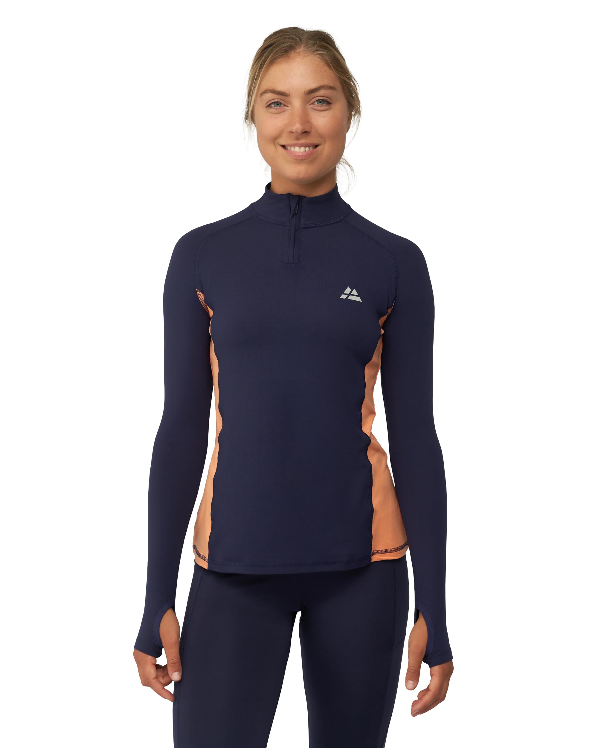 DANISH ENDURANCE Maglietta Sportiva a Manica Lunga, Ideale per Running e Outdoor, con Zip e Dettagli Riflettenti, da Donna